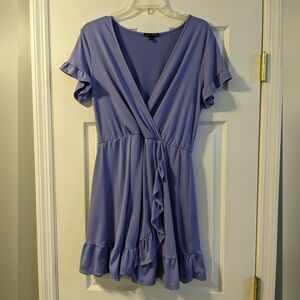 4/$25 As U Wish Periwinkle Wrap Dress - Sz S